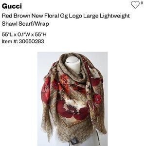 Authentic used Gucci flower scarf